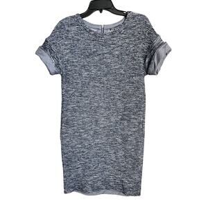 Vince. Rolled Cuff Marled Terry Tee Shift Dress Short Slv Boucle